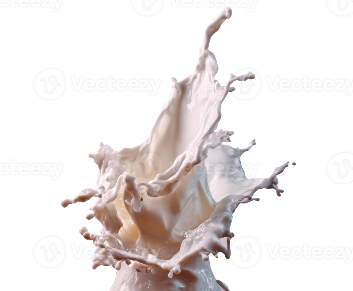Milk splash in motion creating dynamic natural design for art png