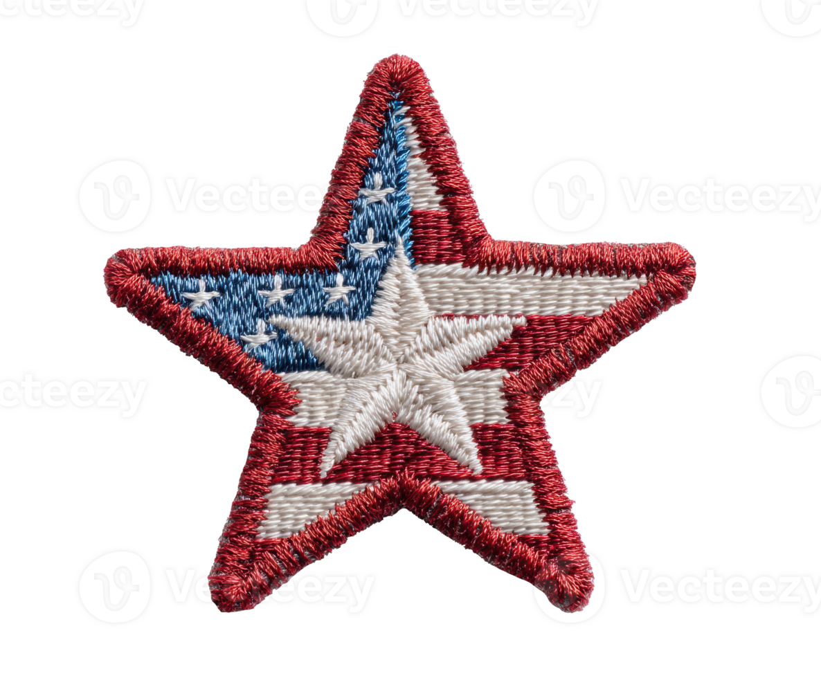 Decorative American star patch for sewing and crafting projects png