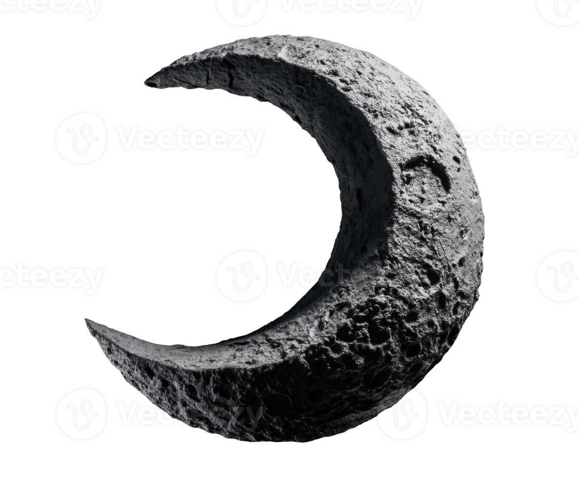 Dark crescent moon shape designed for artistic displays png