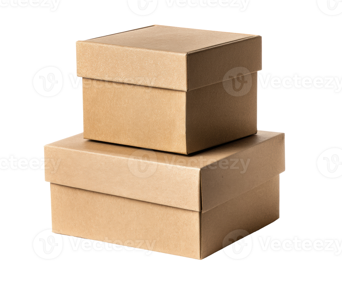 Two brown cardboard boxes for packing and storage solutions png