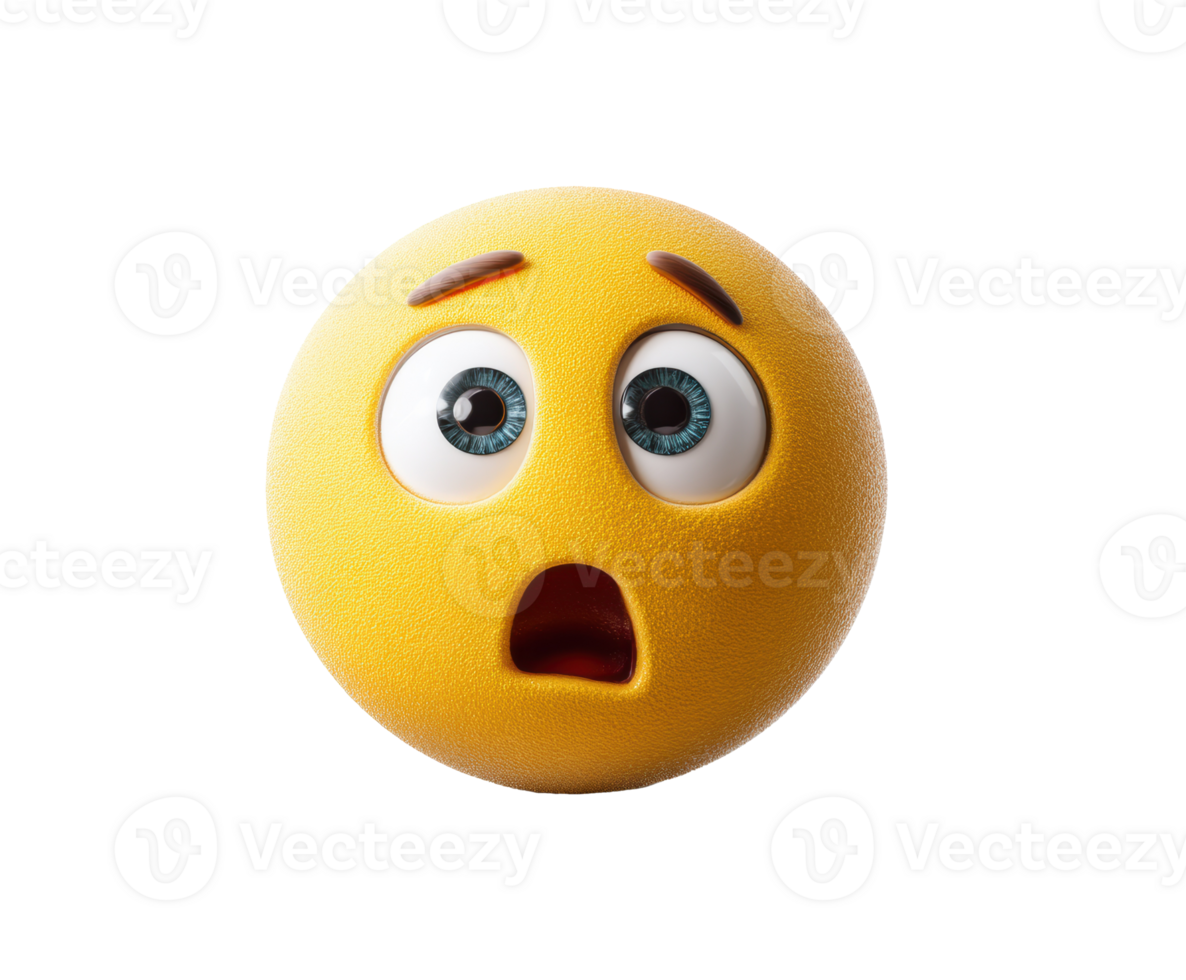 Surprised emoji with big eyes and open mouth for expressions png