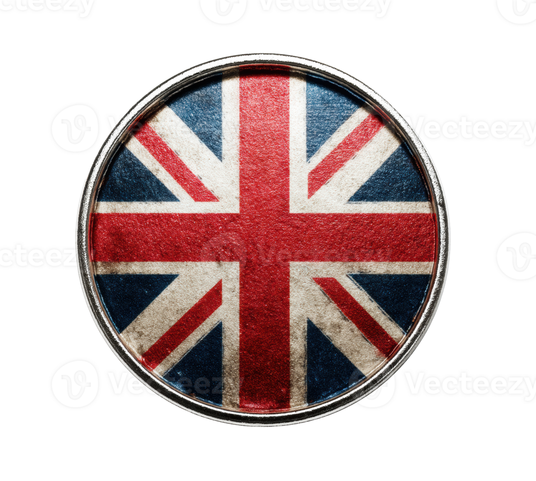 Vintage United Kingdom flag badge for patriotic display or decoration png