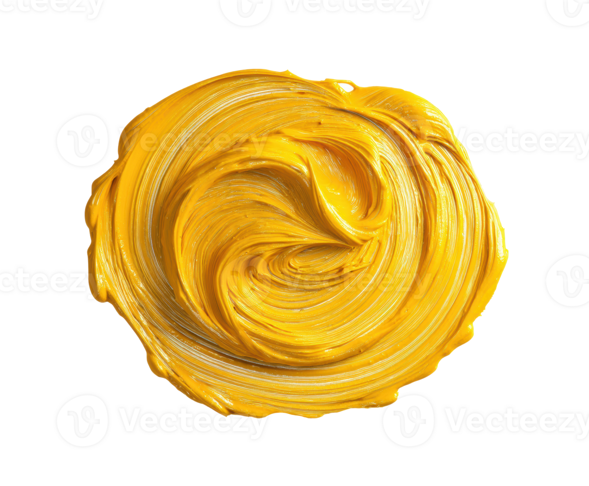 Yellow paint swirl for creative design projects and art applications png