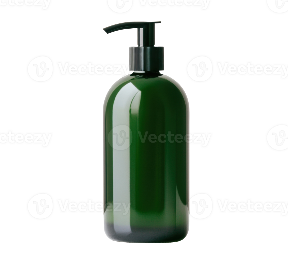 Green pump bottle for personal care and beauty products png