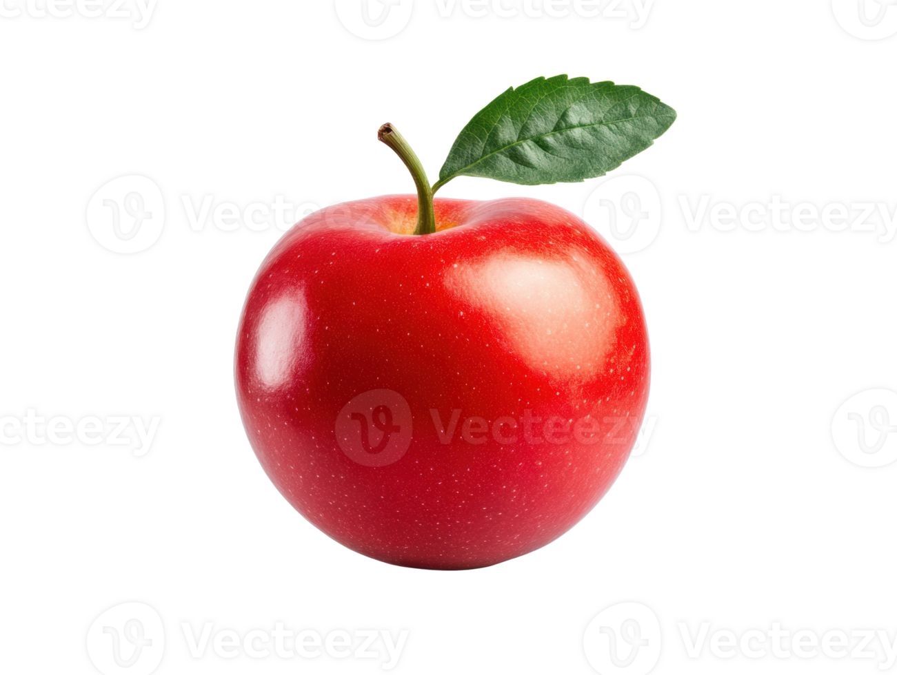 Fresh red apple with green leaf for healthy eating promotion png
