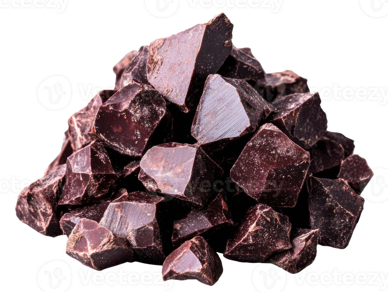 Rich dark chocolate chunks for baking and desserts png