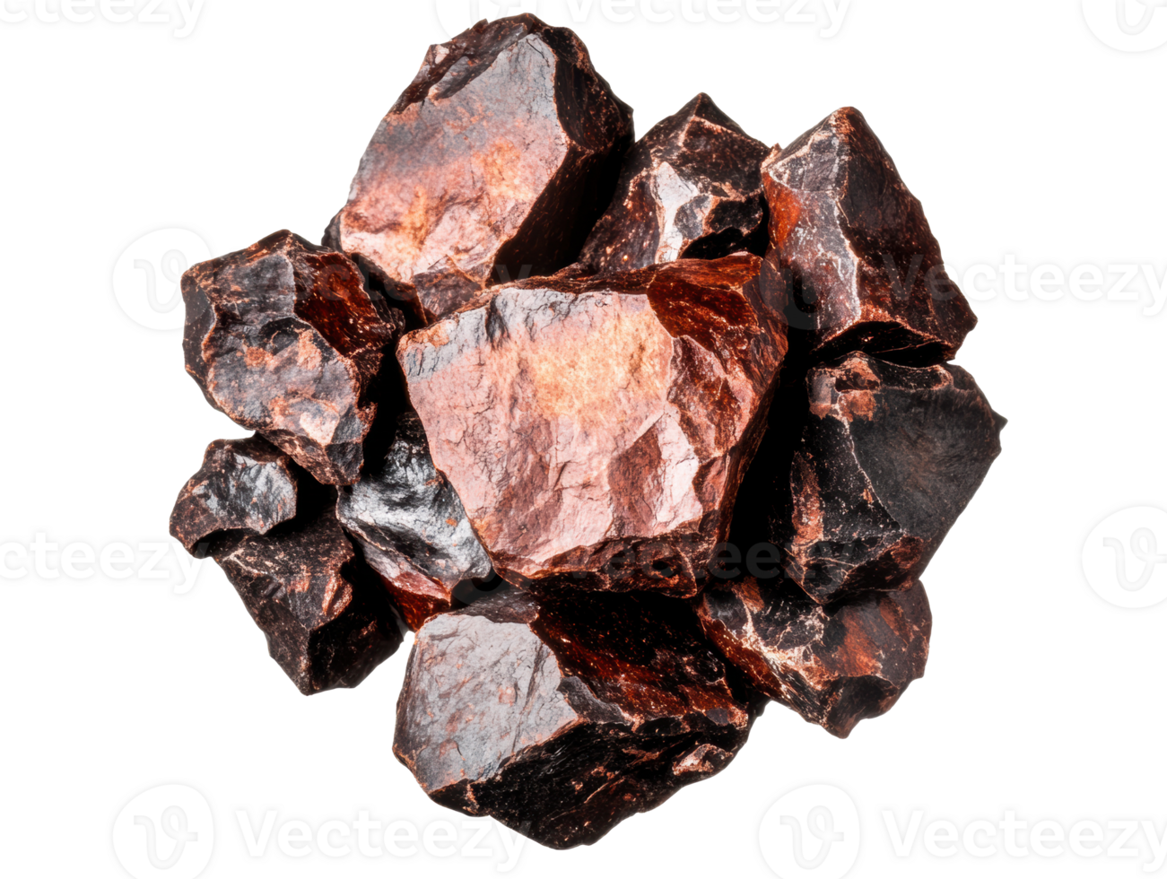 Natural red rock collection for decorative and artistic use png