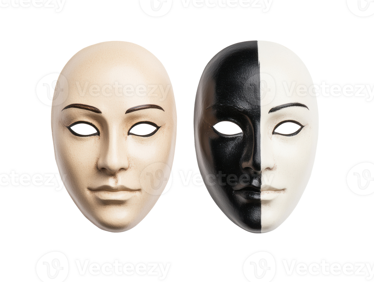 Duality of masks representing identity and culture in art png