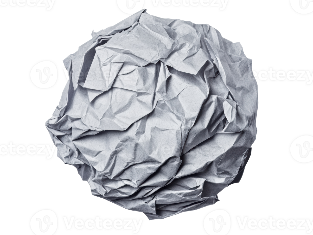 Crumpled gray paper ball for creative design ideas and crafts png
