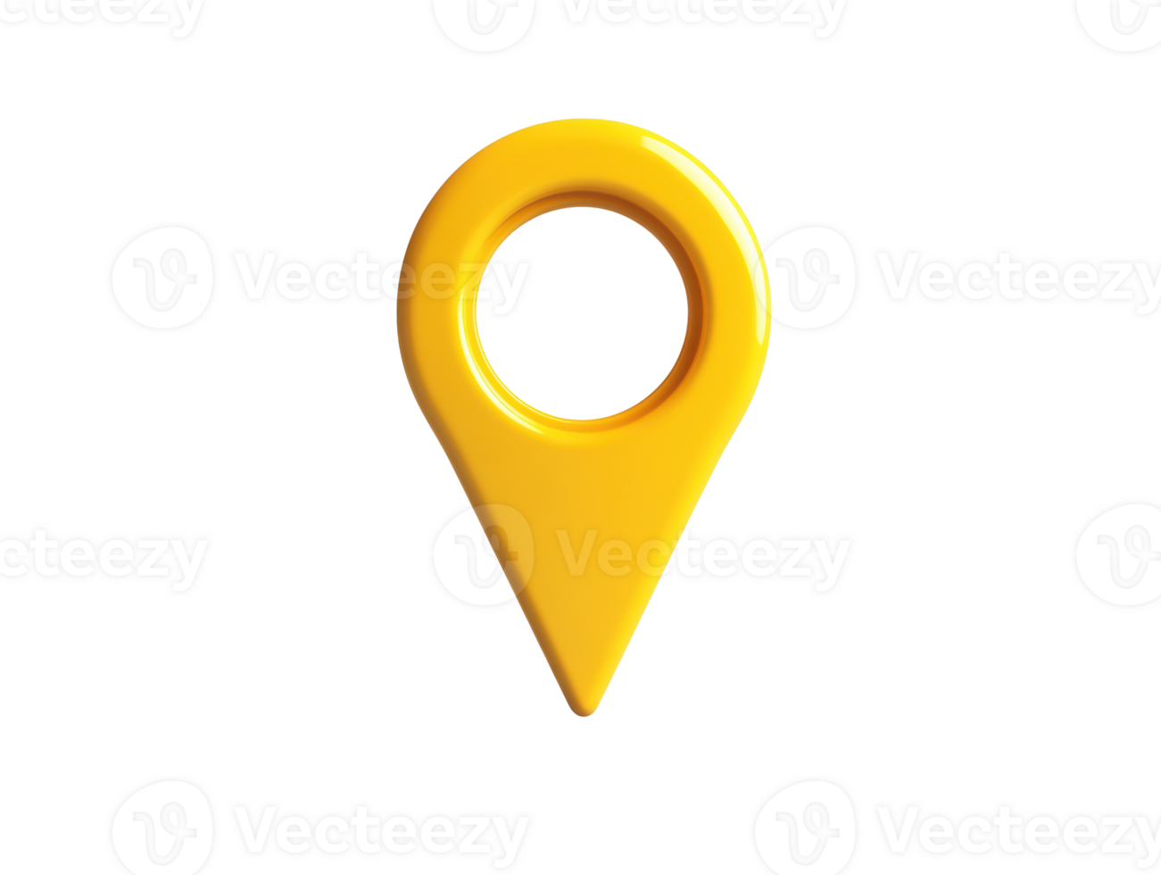 Bright yellow location marker against a plain background png