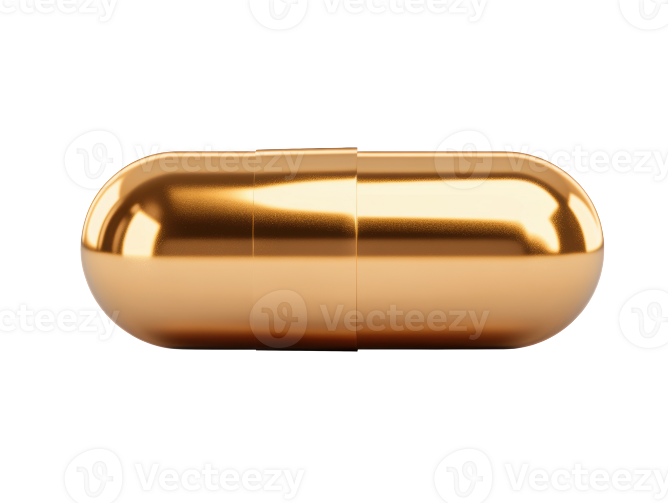 Shiny golden capsule on a plain background png