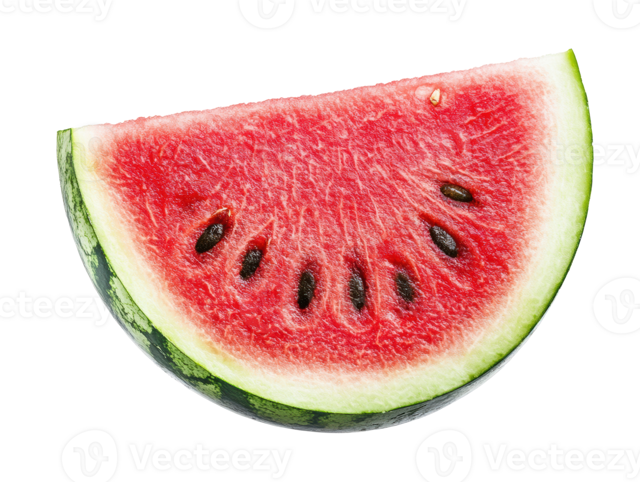 Fresh watermelon slice showing vibrant red flesh and seeds png