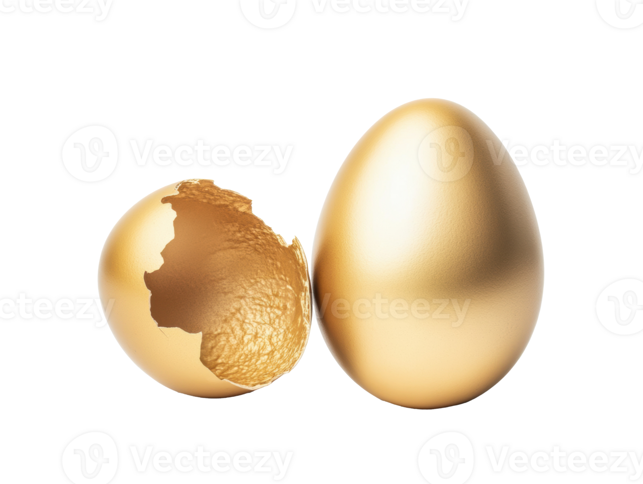 Golden eggs displayed side by side create a striking contrast png