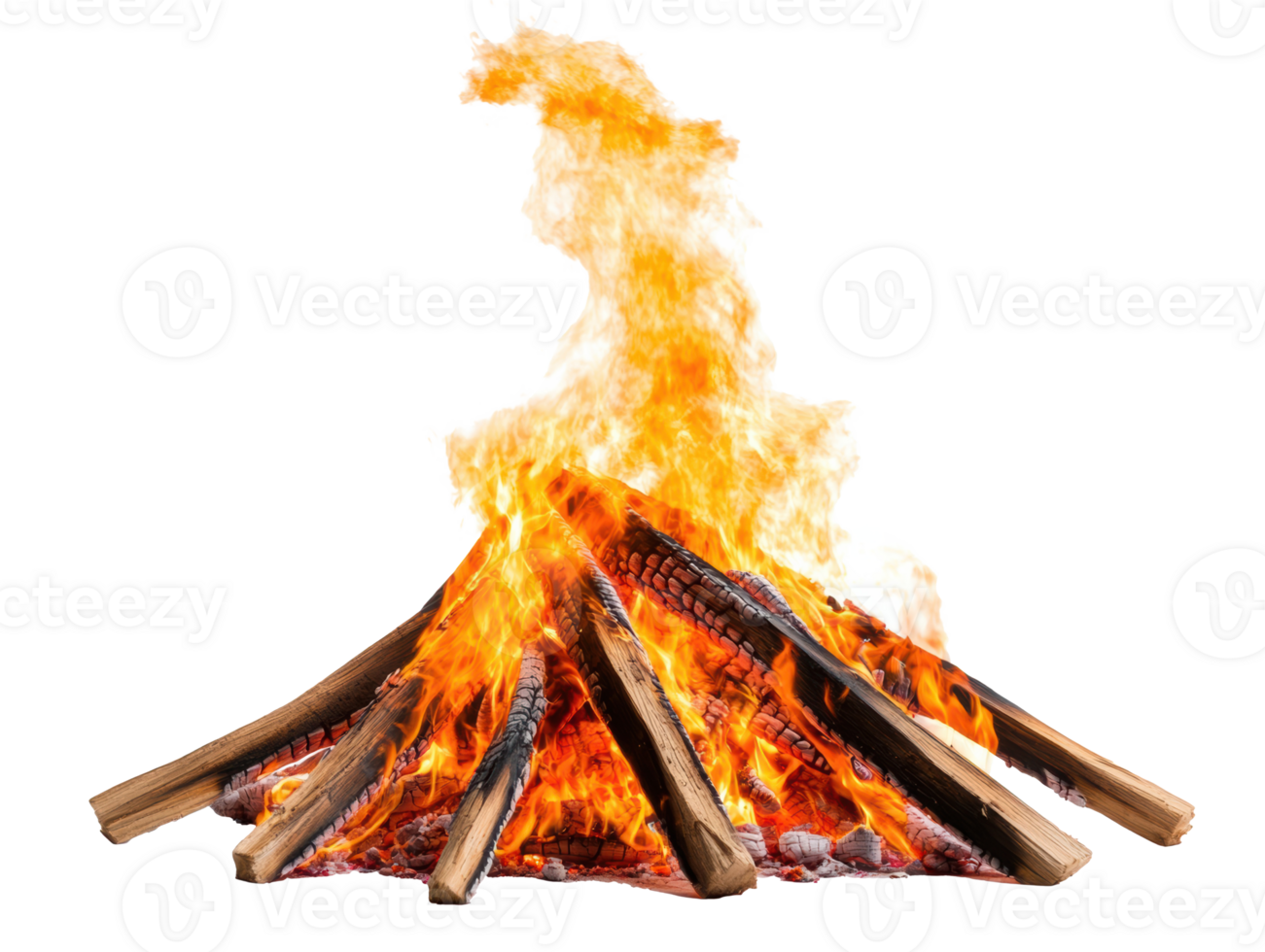 Campfire glowing in the night creating warmth and ambiance png
