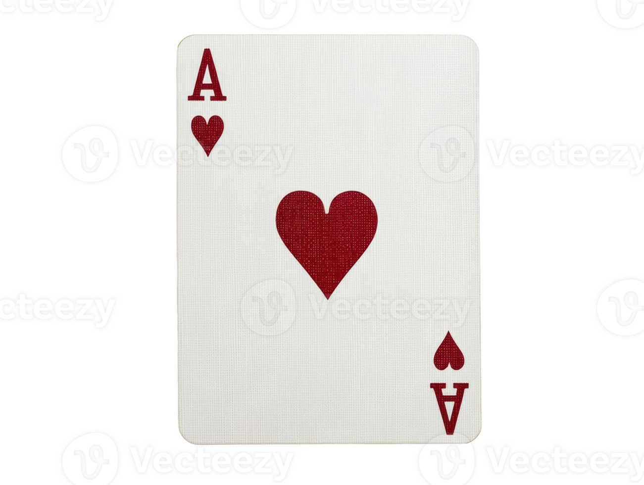 Playing card featuring ace of hearts in a simple design png