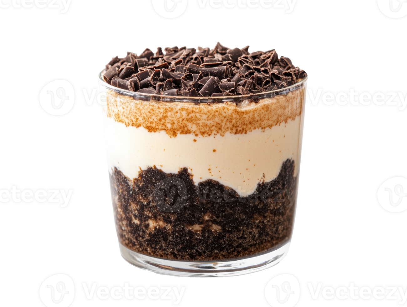 Delicious dessert with layers of cream and chocolate shavings png