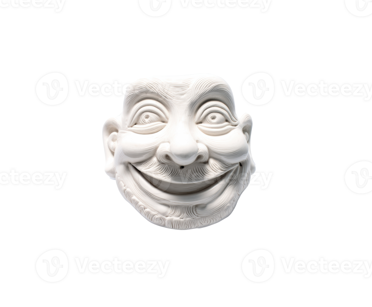 Smiling face sculpture for home decor or art display png