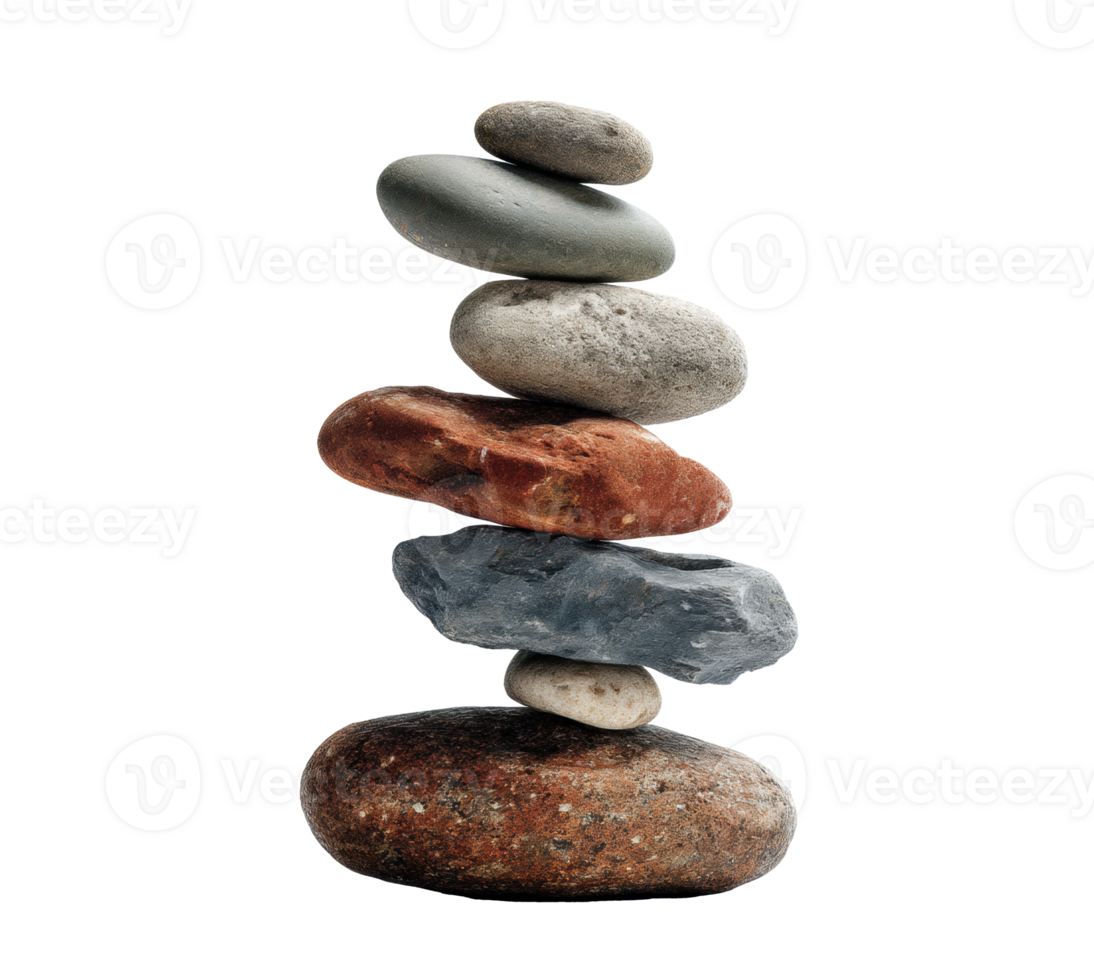 Balanced rock stack demonstrating harmony and tranquility in nature png
