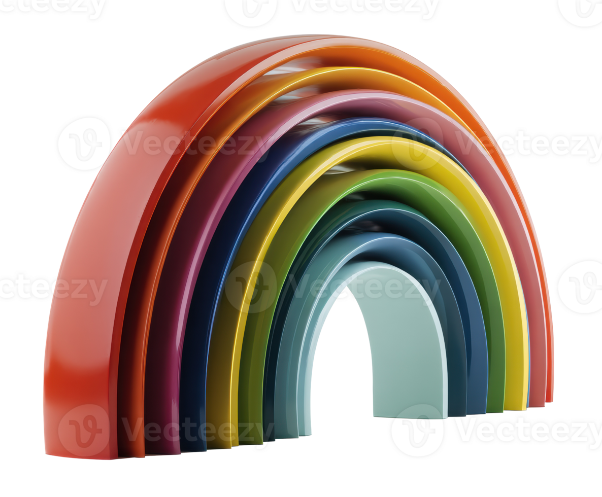 Beautiful rainbow arch with vibrant colors for playful decor png