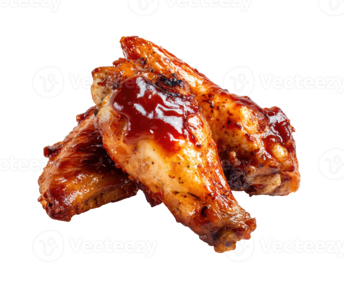 Grilled chicken wings with barbecue sauce for festive events png