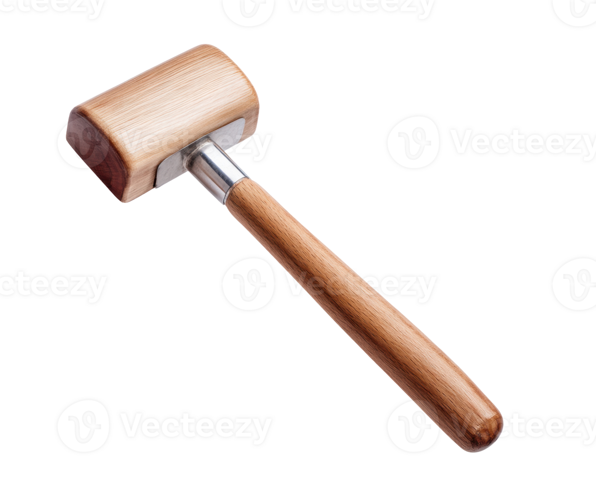 Essential wooden mallet tool for woodworking and crafting projects png