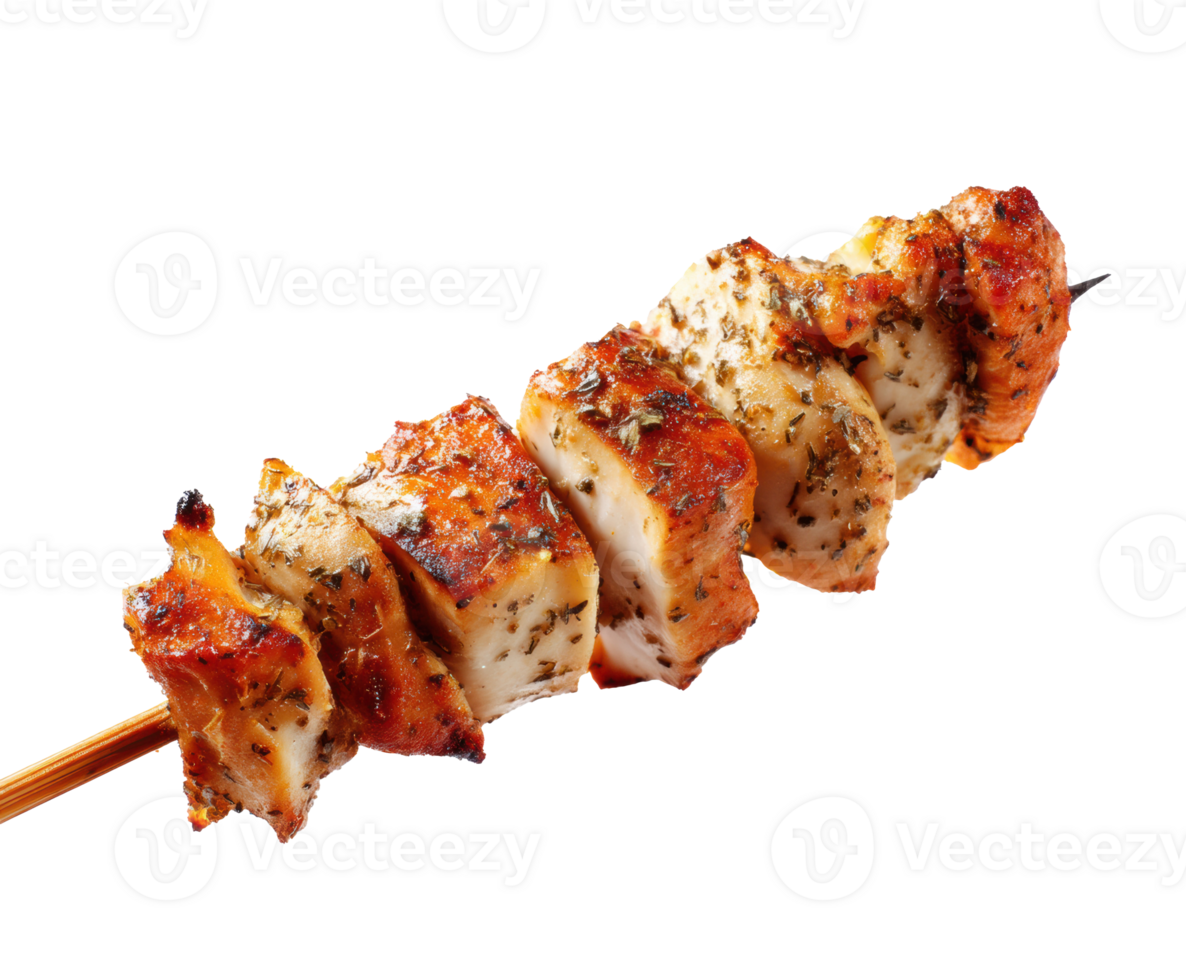 Grilled chicken skewer with herbs and spices for delicious meals png