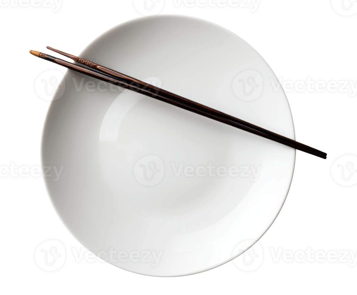 Minimalist bowl set with chopsticks for Asian dining experience png