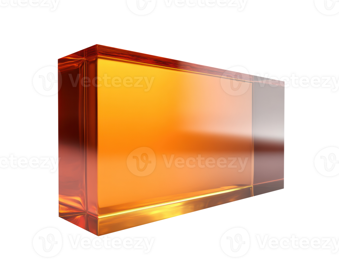 Amber glass block design for modern decor and crafts png