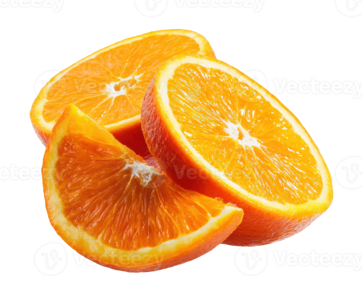 Fresh orange slices arranged attractively for culinary use png