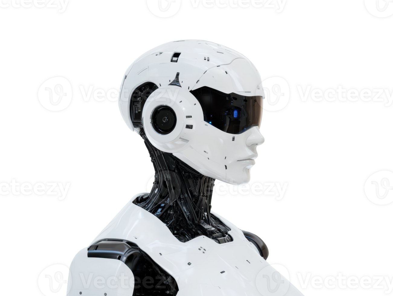 Futuristic robot with advanced technology and sleek design png