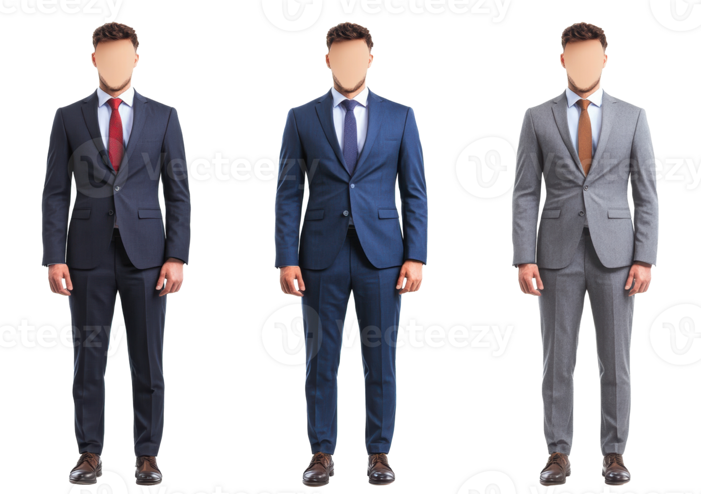 Business attire models showcase stylish suits for men in urban setting png