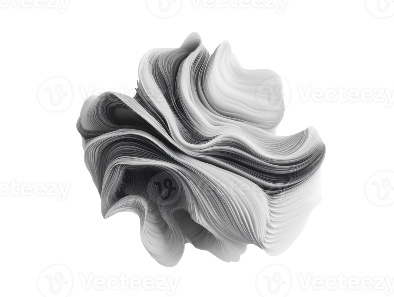 Abstract black and white swirl showcasing intricate design elements png