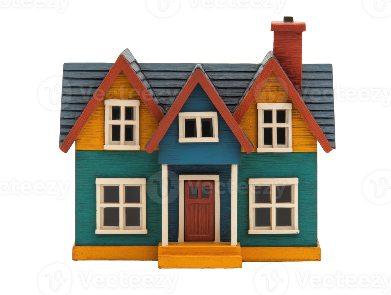 Colorful miniature house model on a plain background png