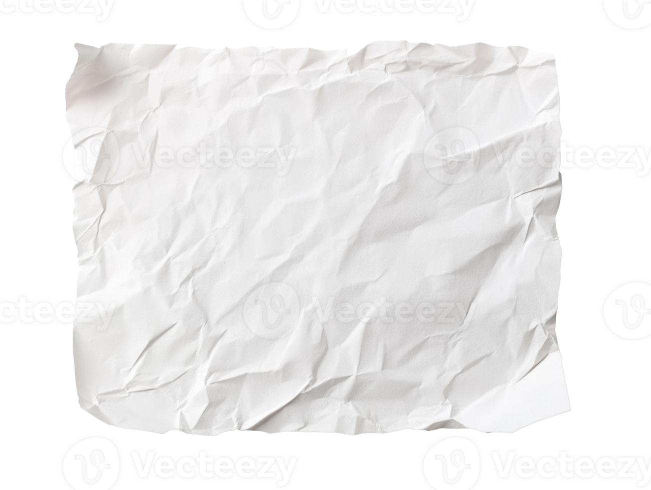 Crumpled white paper with subtle texture and folds on view png