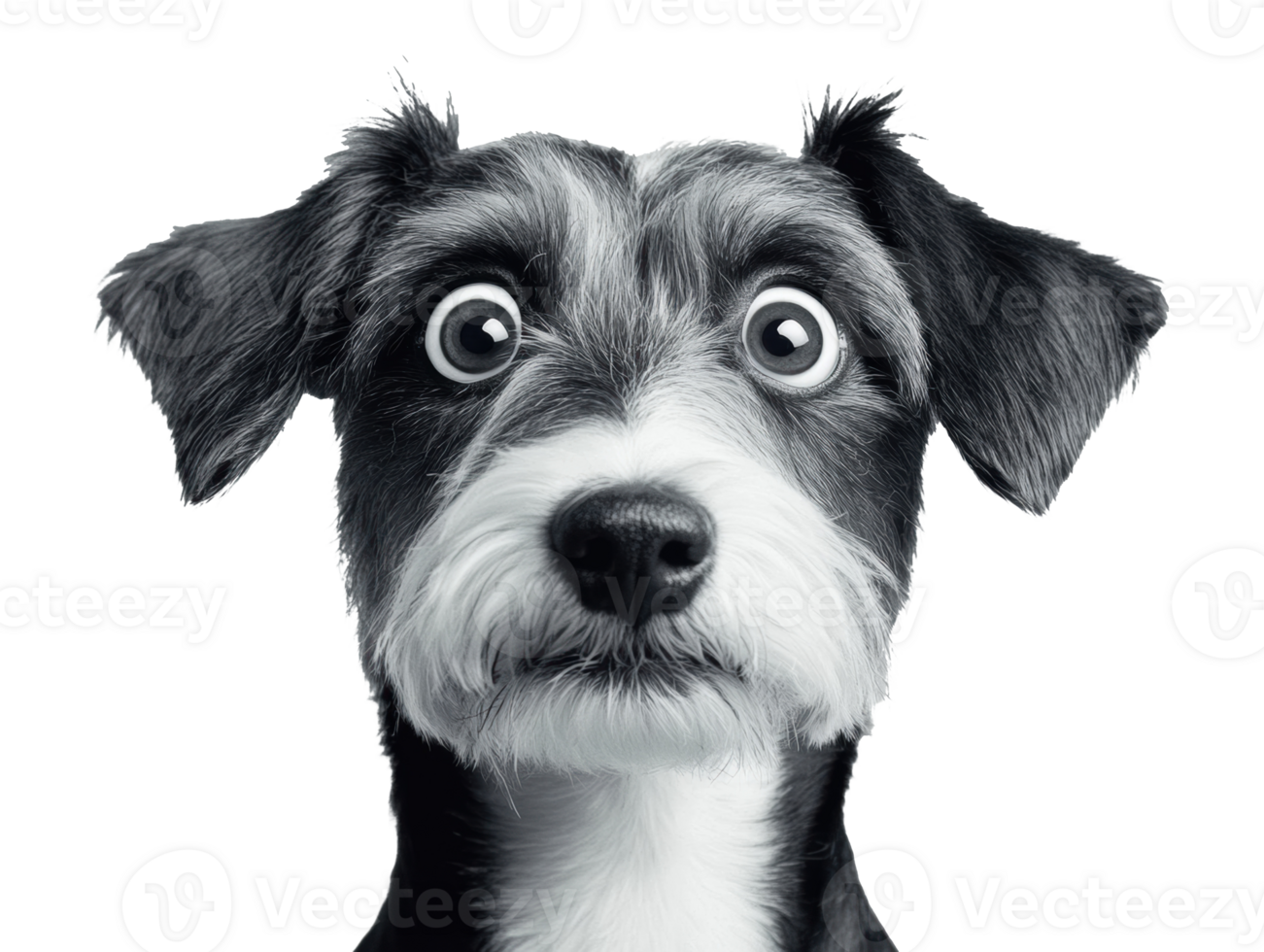 Dog with surprised expression on a white background png
