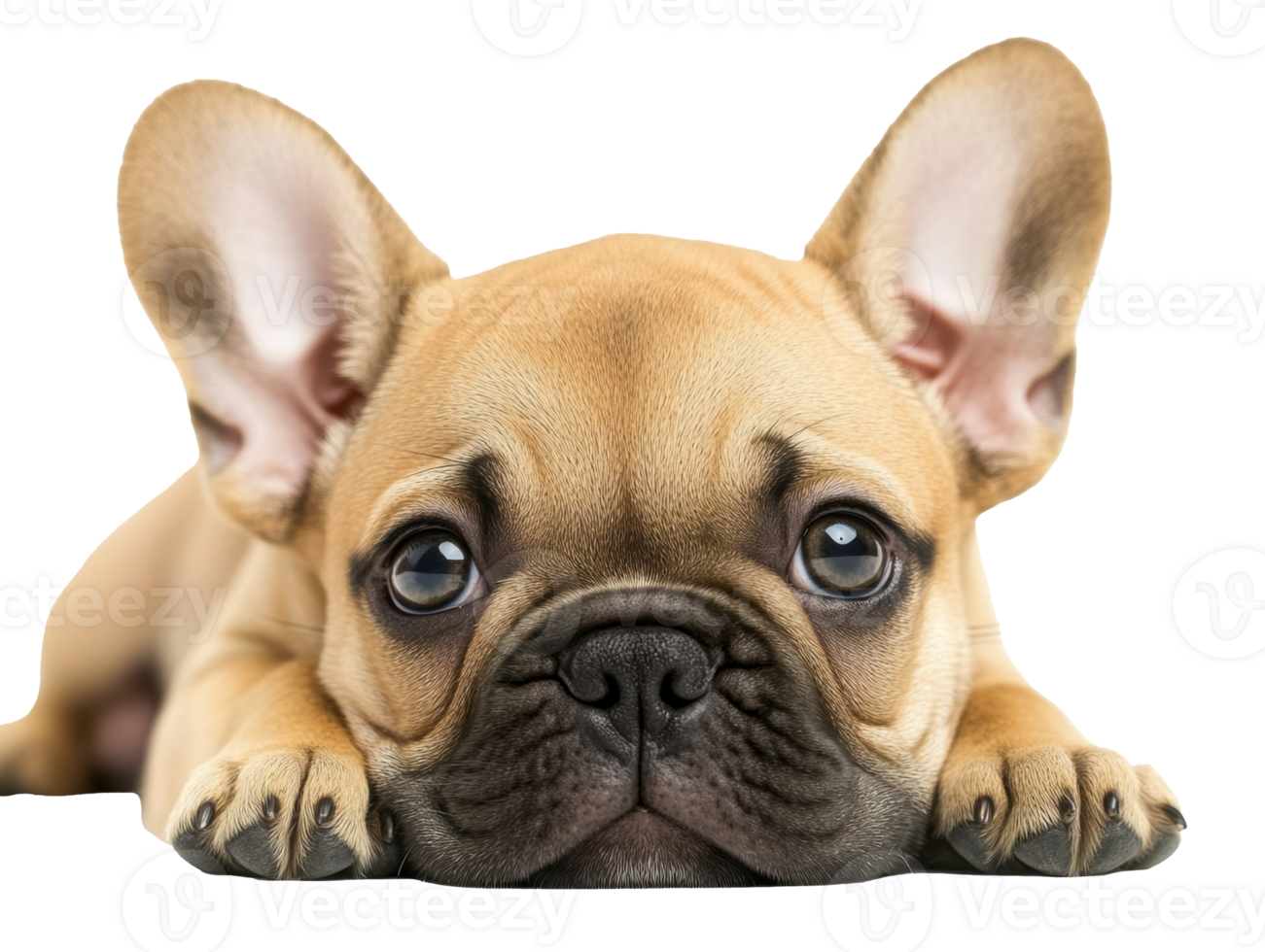 Cute puppy looks curiously at the camera with big expressive eyes png