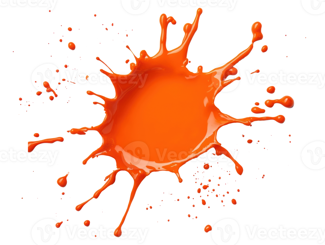 Orange paint splash creates dynamic, vibrant visual effect png