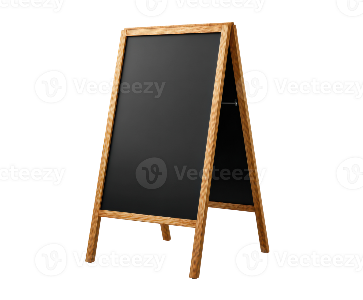Elegant wooden chalkboard standing on an easel for creative displays png
