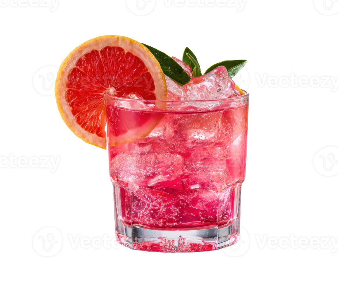 Refreshing summer cocktail with citrus and mint garnish for relaxation png