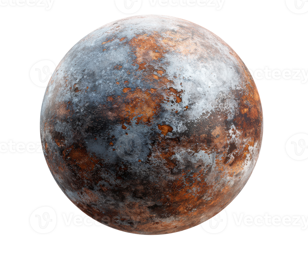 Textured surface of a celestial body with rusty appearance png