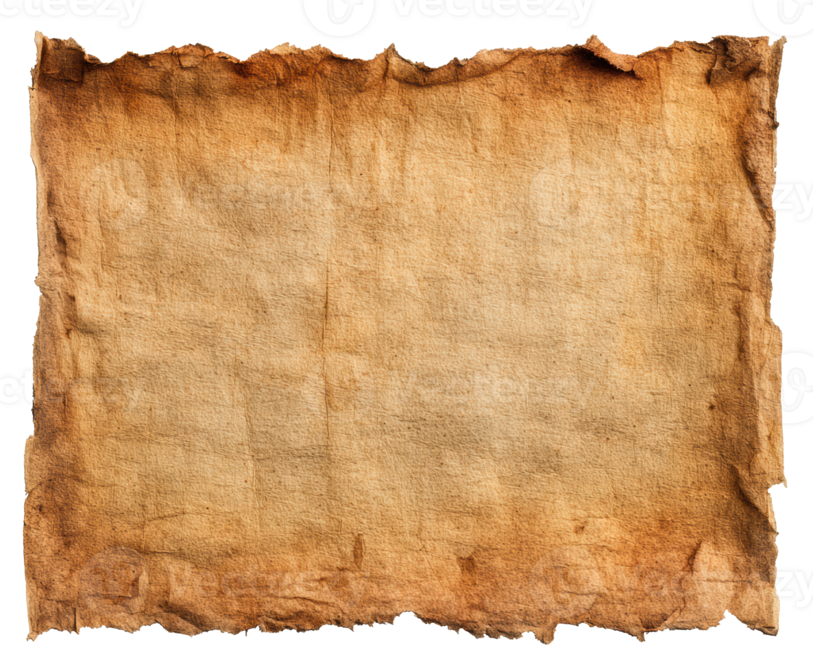 Old parchment paper with rustic texture for antique designs png