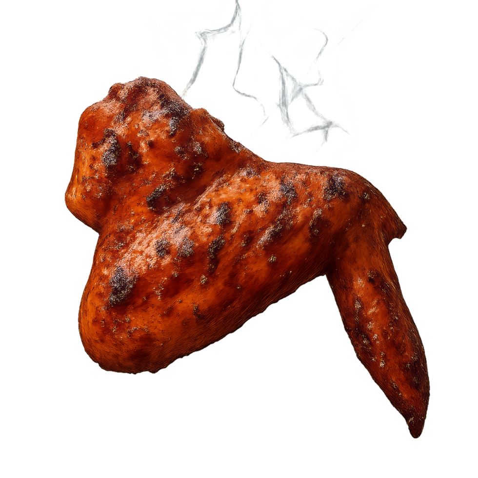 Juicy Thai Grilled Chicken Wing on a White Background png