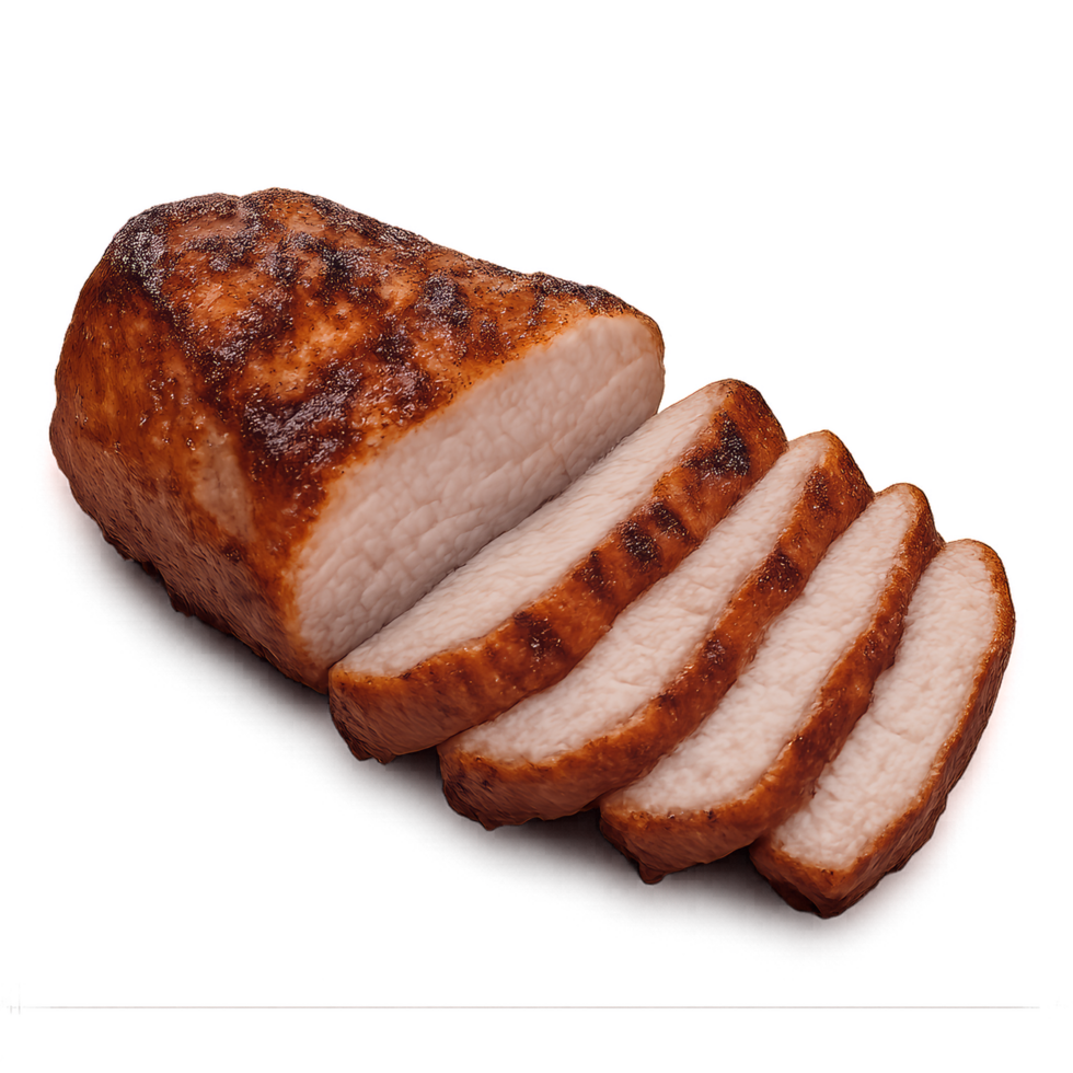 Perfect Grilled Pork Tenderloin Slices on Rustic Wooden Table png