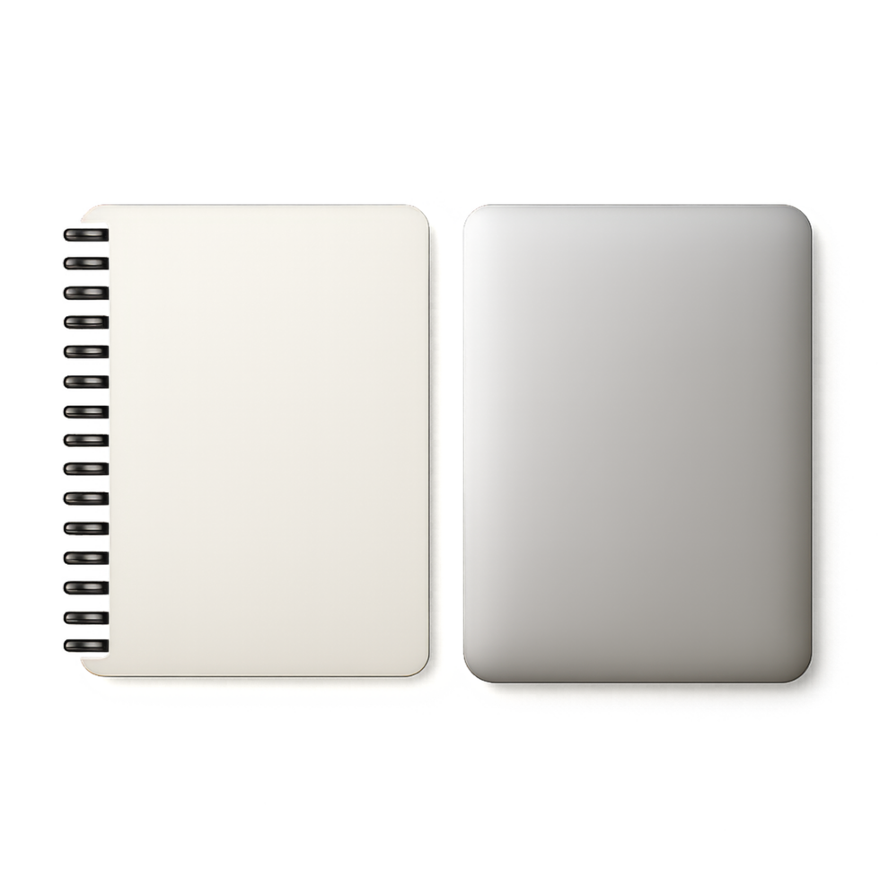 Simple Notebook and Laptop for Creative Writing and Note Taking png