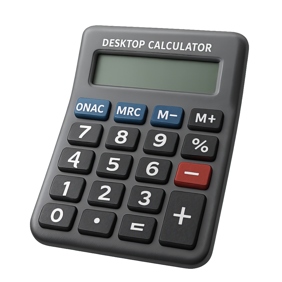 Large 3D Calculator with Simple Buttons for Easy Use png