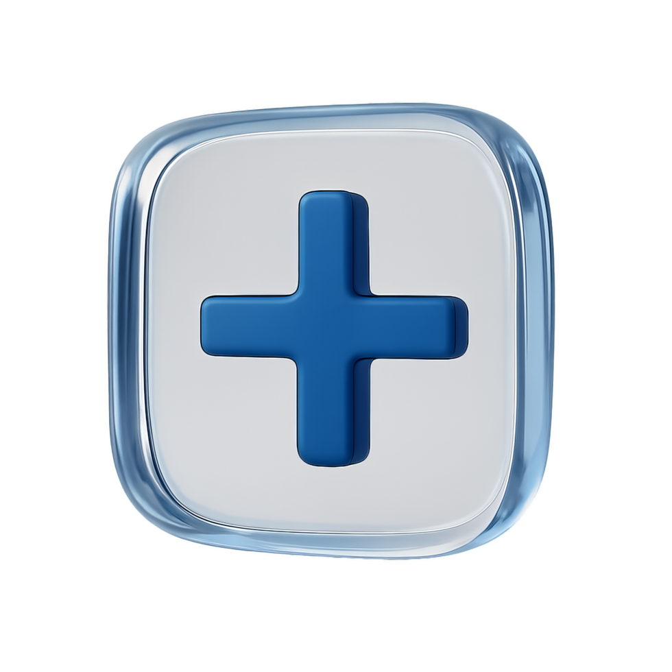 3D Simple Plus Icon for Creative Digital Composition and Design png