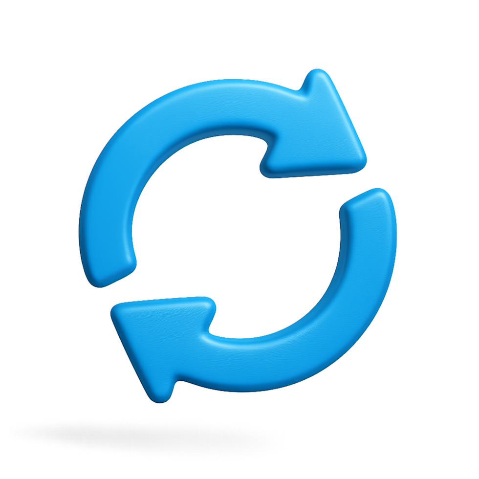 3D Reload Icon Design for User Interface and Digital Projects png