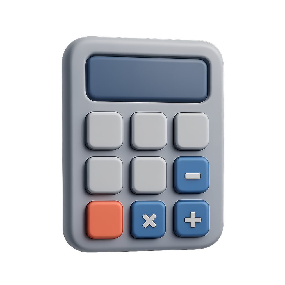 Simple 3D Calculator Icon Design for Digital Use and Applications png