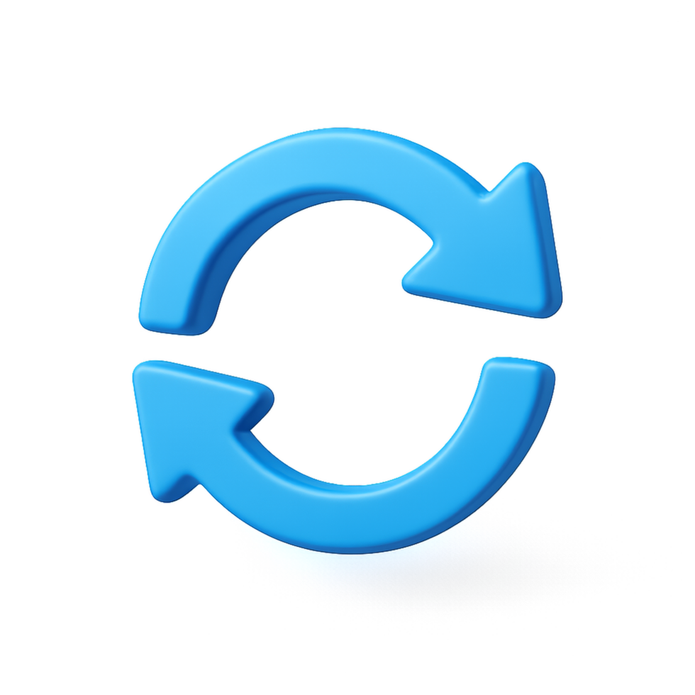 3D Reload Icon with Blue Color Scheme for Simple Designs png
