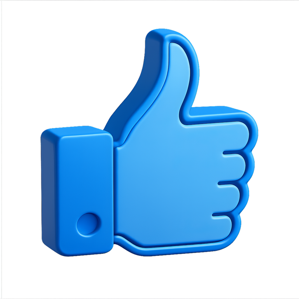 Simple 3D Thumbs Up Icon for Positive Feedback and Approval png